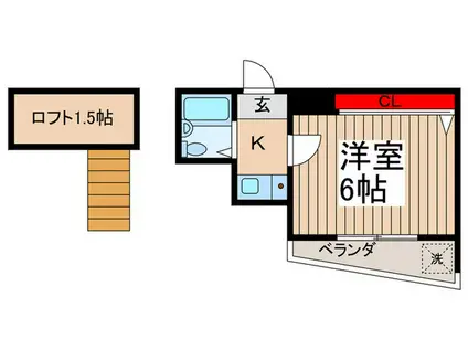 ジュネパレス松戸第97(1K/4階)の間取り写真