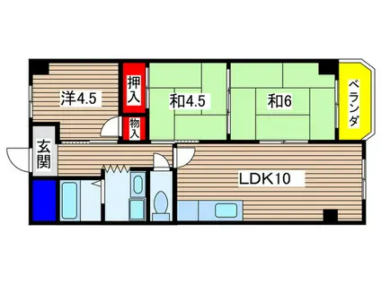 アップス嵯峨野(3LDK/2階)の間取り写真