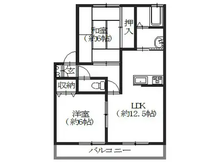 エーデルハイム(2LDK/1階)の間取り写真