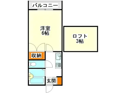モーリックス飯塚(1K/1階)の間取り写真