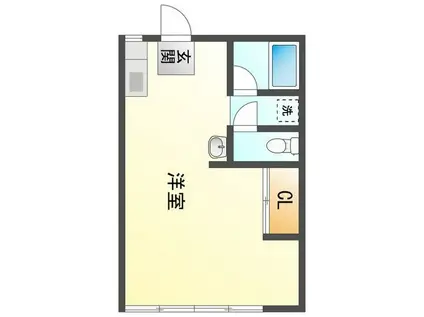 ファミーユ江戸橋(1DK/1階)の間取り写真