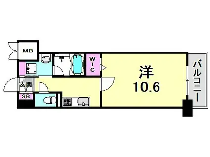 L・ISOBE三宮(1K/9階)の間取り写真
