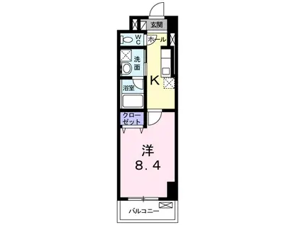 スカイブルーレジデンス横浜(1K/7階)の間取り写真