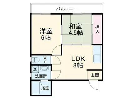 ロイヤル小坂(2LDK/2階)の間取り写真