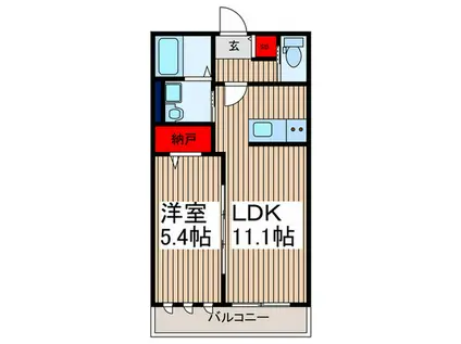 URBANLIFE TODA(1LDK/2階)の間取り写真