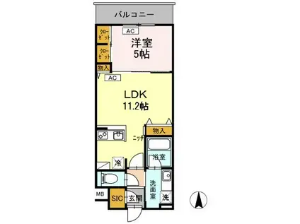 ダイワシティー大須(1LDK/7階)の間取り写真