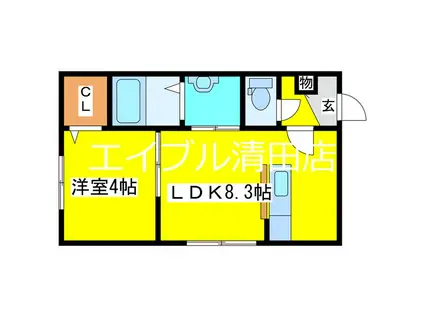 LIEN KITAHIROSHIMAⅢ(1LDK/2階)の間取り写真