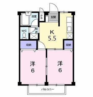 リバーサイドビラIII(2DK/2階)の間取り写真