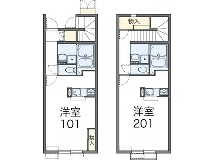 レオネクストアビタシオン 阿見(1K/1階)の間取り写真