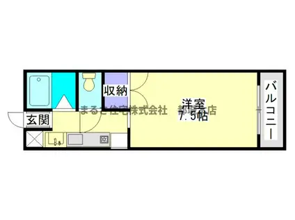 サンライズ都北(1K/4階)の間取り写真