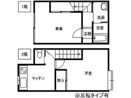 サンシティレイ2(1K/1階)の間取り写真