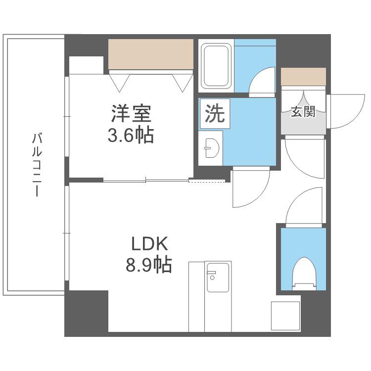 ブエナビスタ難波サウスタワー(1LDK/10階)の間取り写真