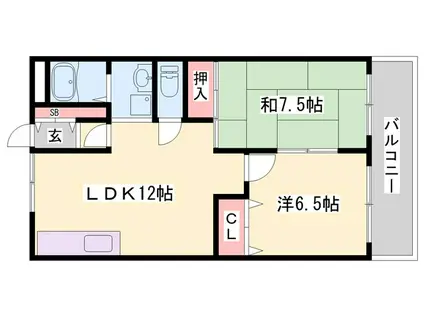 高浜BLDII(2LDK/3階)の間取り写真