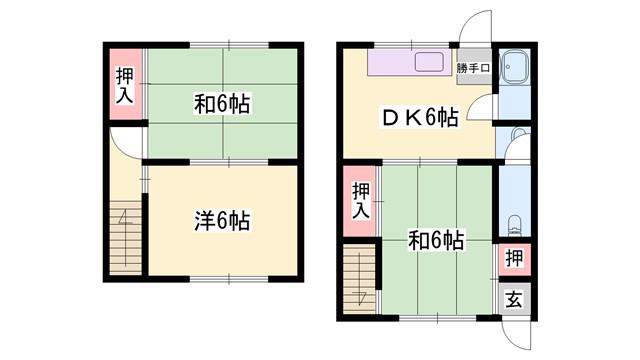 五月荘(3DK/1階)の間取り写真