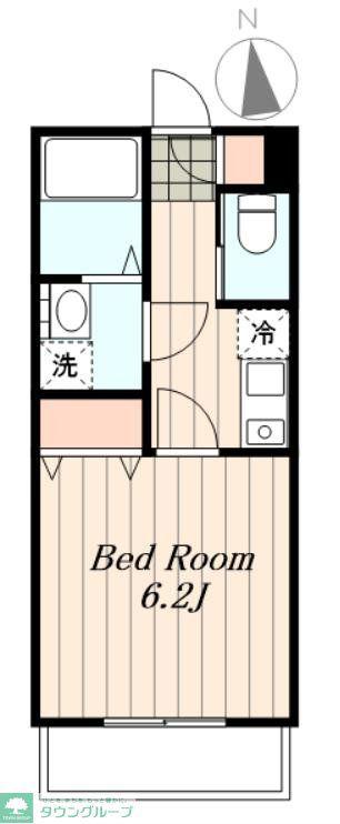 ティエドゥール椎名町(1K/2階)の間取り写真