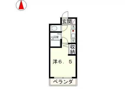 ランプハウス八日市(1K/2階)の間取り写真