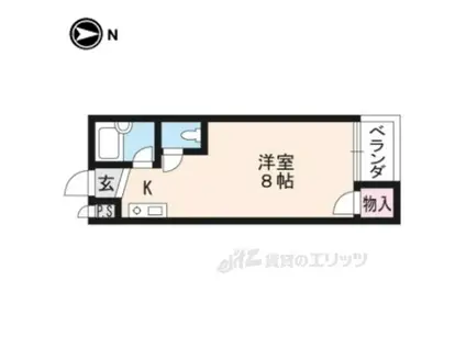 アクティ上賀茂C棟(ワンルーム/2階)の間取り写真