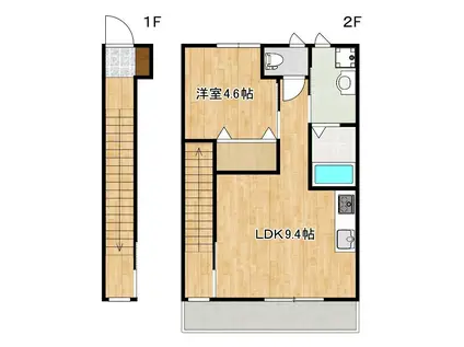 FLOWER VALLEY I(1LDK/2階)の間取り写真