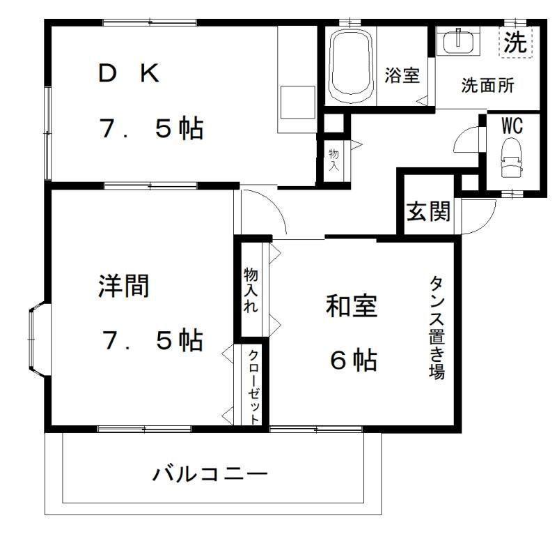 エポック(2DK/3階)の間取り写真