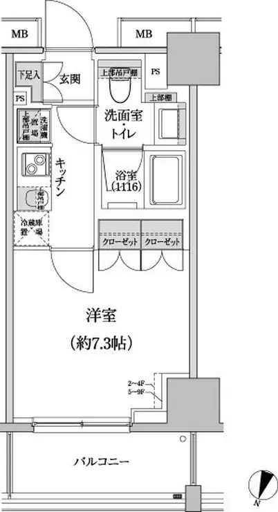 パークハビオ渋谷本町レジデンス 3階階 間取り