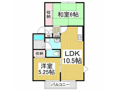 メゾンショコラ(2LDK/1階)の間取り写真