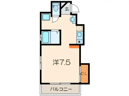 GRAN DUKE金山(ワンルーム/5階)の間取り写真