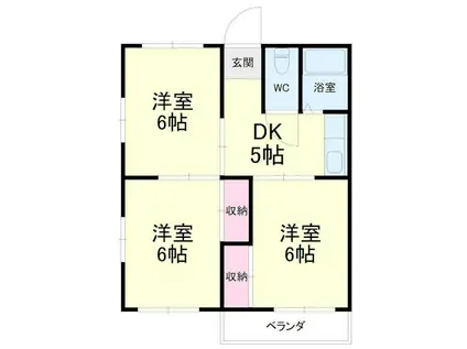 みどり荘(3DK/2階)の間取り写真