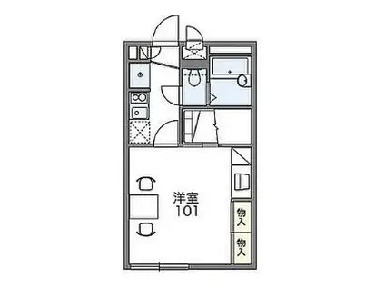 プリマヴェーラ上東(1K/1階)の間取り写真