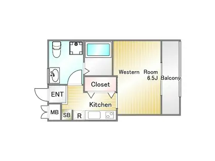 パロス須磨戸政町(1K/2階)の間取り写真