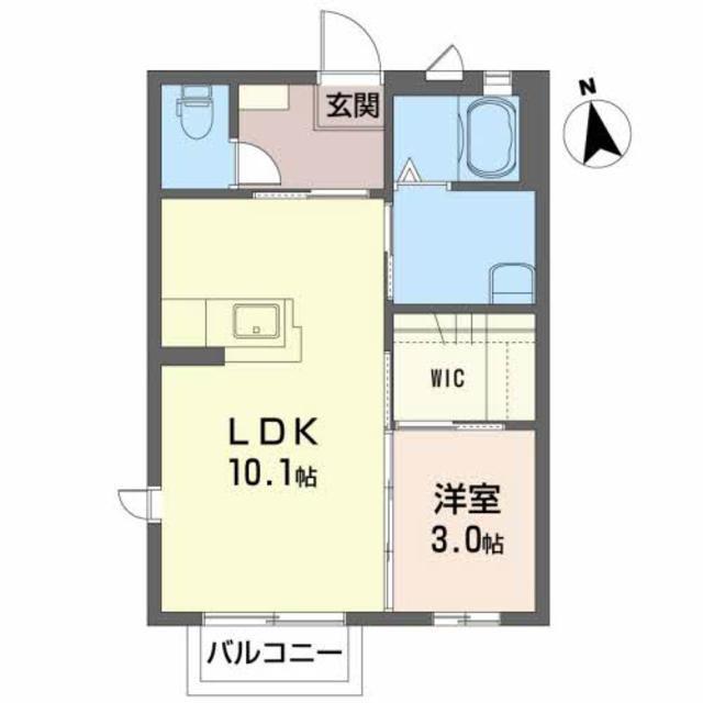 セレクシオン C(1LDK/2階)の間取り写真