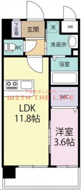 PROUDII花畑(1LDK/5階)の間取り写真