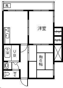 ファミール中村(2DK/3階)の間取り写真
