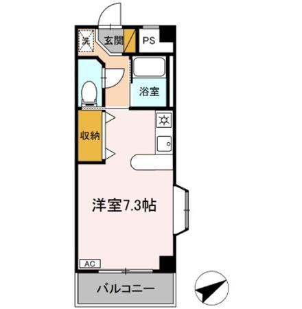 ハイムカメリア(ワンルーム/3階)の間取り写真