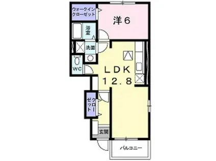 カーサフェリーチェ(1LDK/1階)の間取り写真