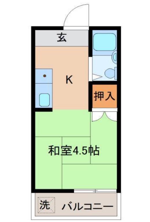 日の出コーポ(ワンルーム/2階)の間取り写真