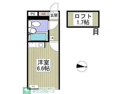 RENO所沢(ワンルーム/2階)の間取り写真