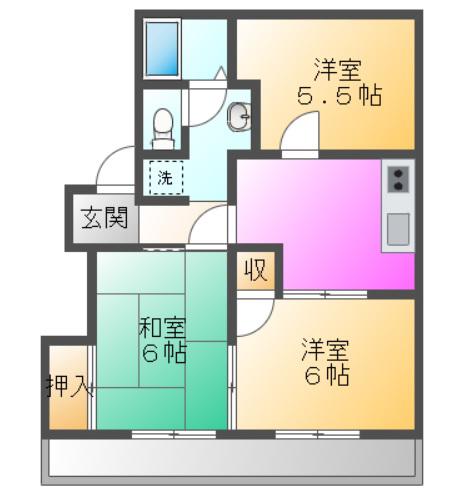 コーポあこぎA(3DK/1階)の間取り写真