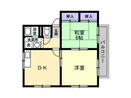 ソルトフィールドN・M B(2DK/2階)の間取り写真