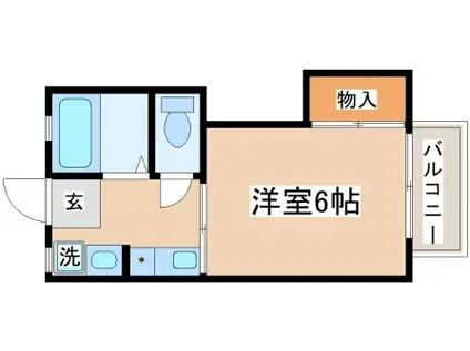 ルシエール星陵台(1K/2階)の間取り写真