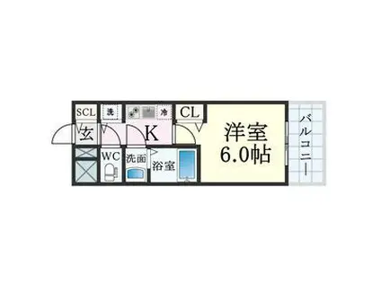 プレサンス新神戸駅前(1K/3階)の間取り写真