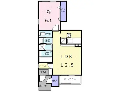 スペース ルーメンII(1LDK/1階)の間取り写真