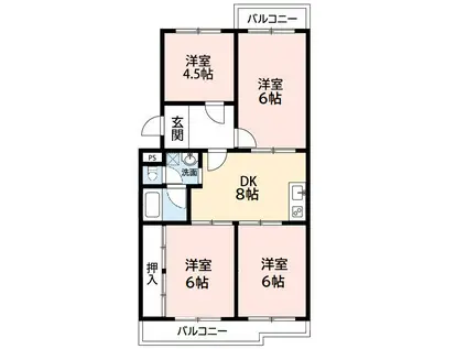 第二マンション鈴木(4DK/2階)の間取り写真