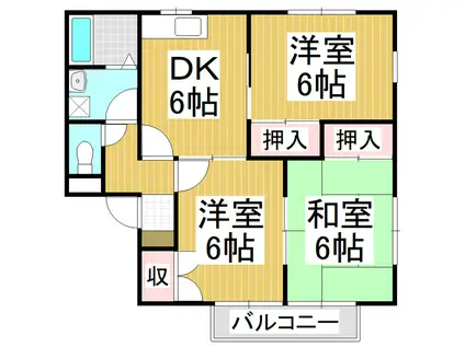 セゾンフローラ(3DK/2階)の間取り写真