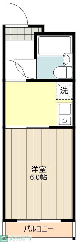 セザールヒルサイド青梅(1K/4階)の間取り写真