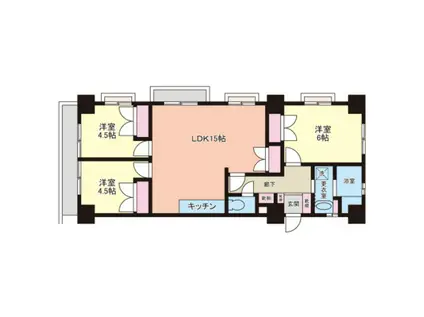 セジュールHARA(3LDK/5階)の間取り写真