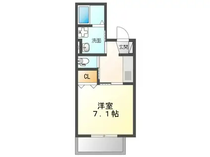 スターブル野並(1K/1階)の間取り写真