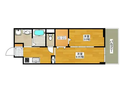 WORVE吹田江坂(2K/2階)の間取り写真