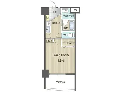 U・TOPIA75(1K/10階)の間取り写真