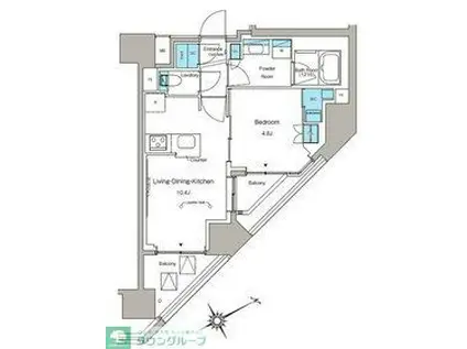 ルフォンプログレ蔵前プレミア(1LDK/13階)の間取り写真