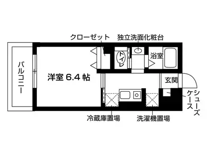 コンテネレッツァ枚方II(1K/3階)の間取り写真